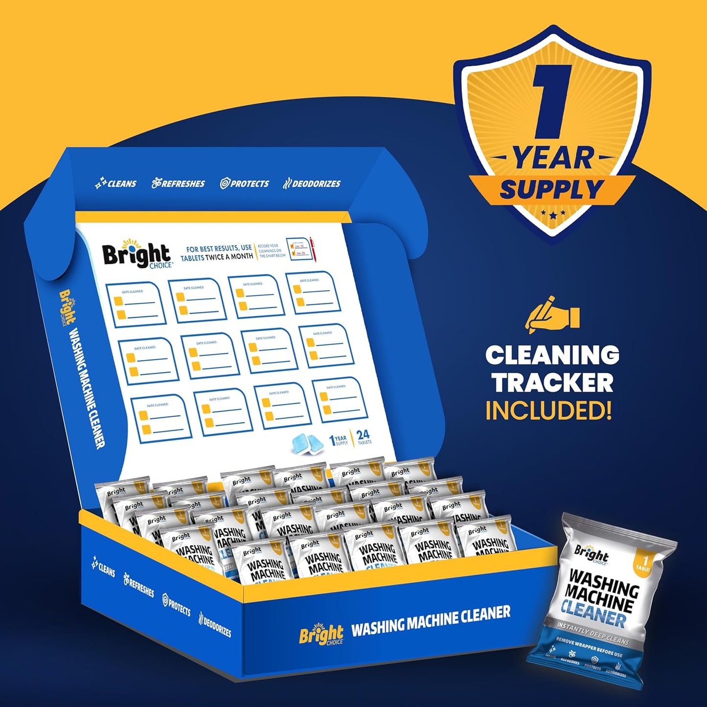 Washing Machine Cleaner Tablets - 24 Pack